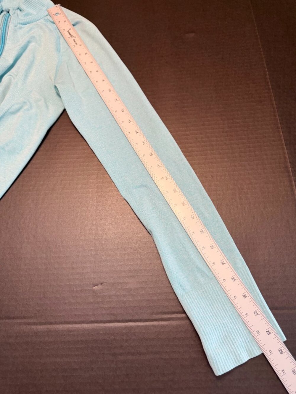 Athleta Fastest Track 1/4 Zip Pullover - Heathered Aqua Blue - Size M - Picture 5 of 8